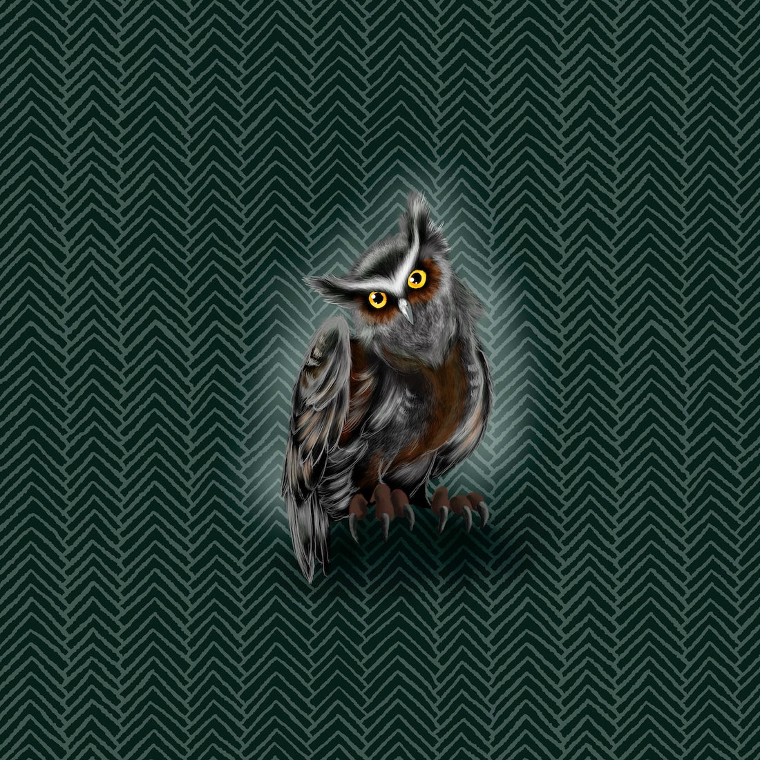 Bio-Sommersweat Owl at Night greygreen 