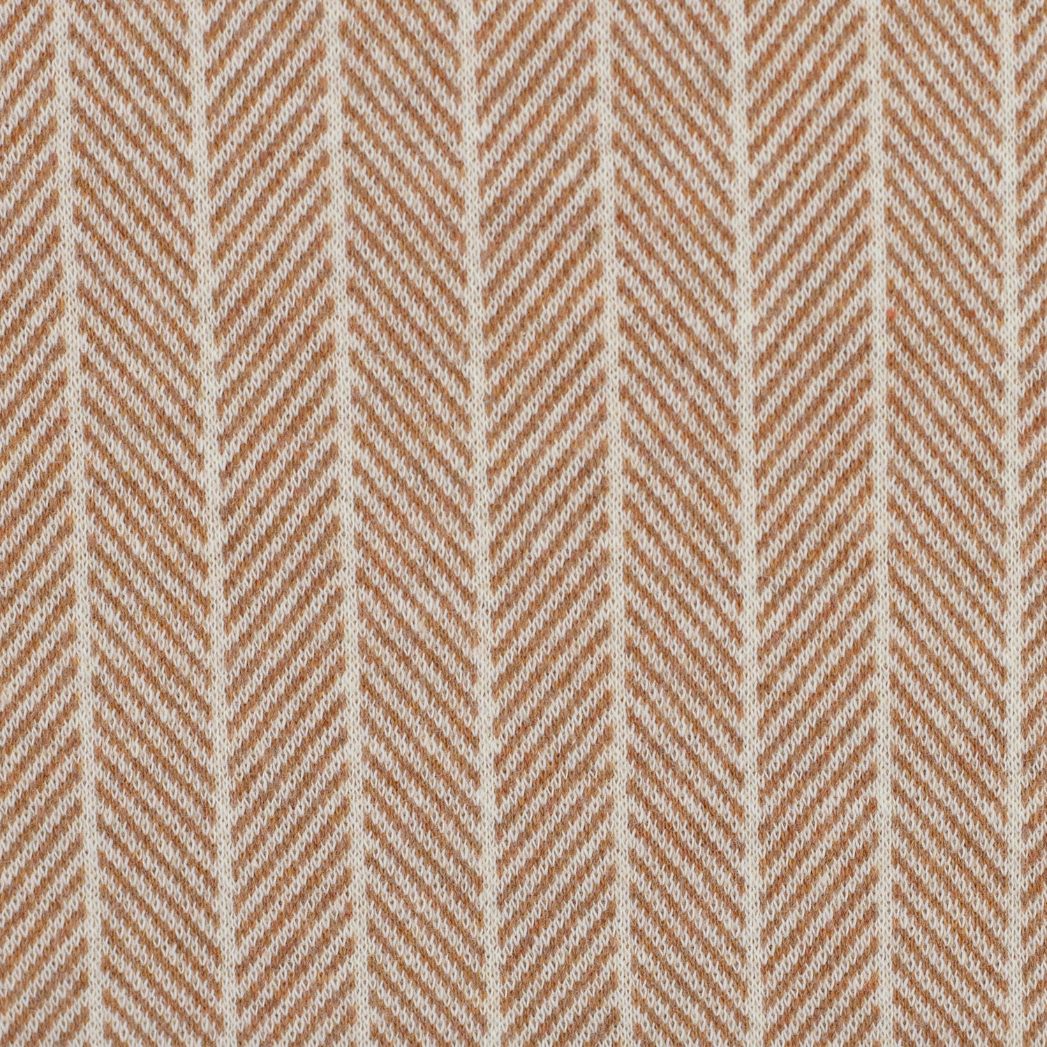 0,5m Jacquard-Jersey Streifen meliert ecru/hellbraun