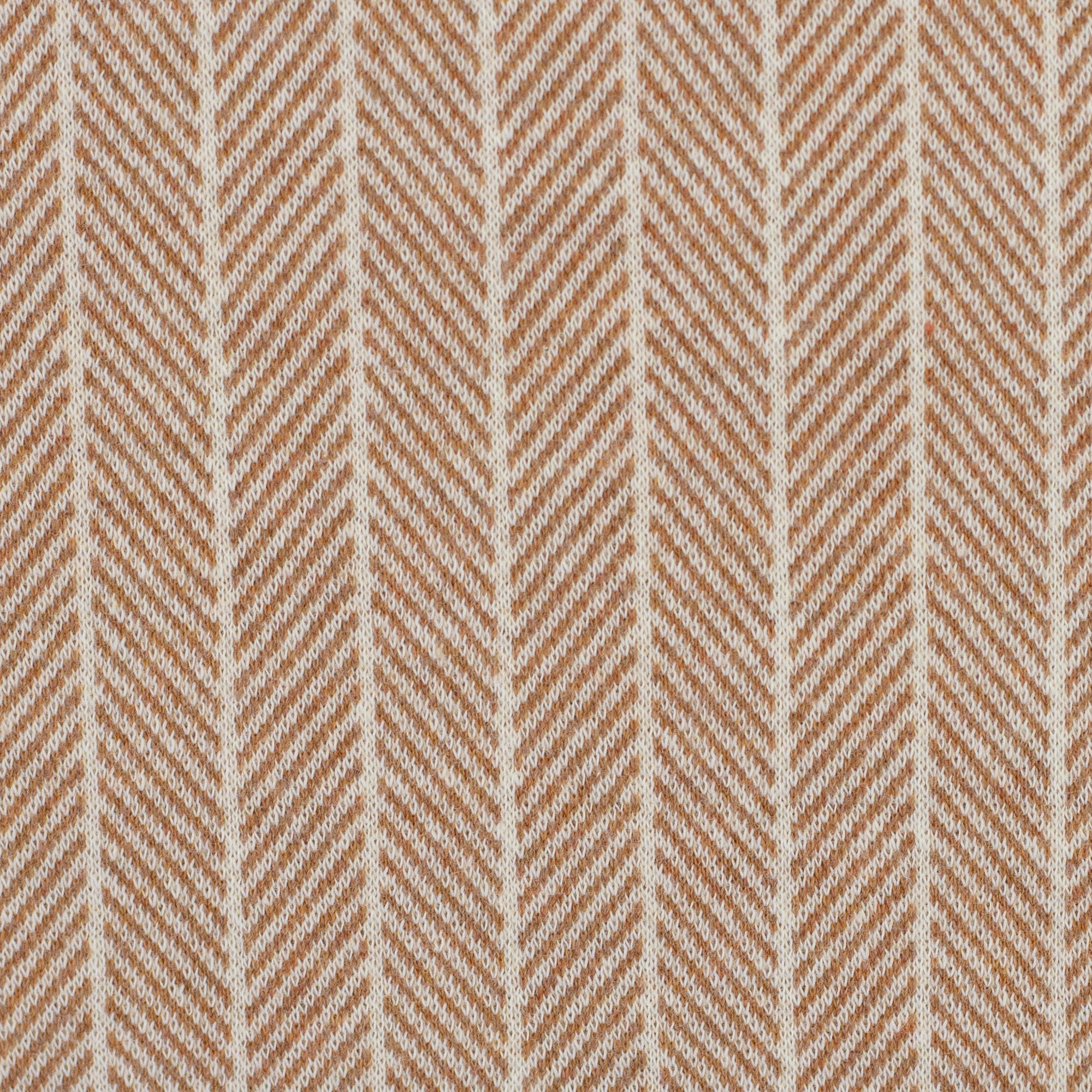 0,5m Jacquard-Jersey Streifen meliert ecru/hellbraun