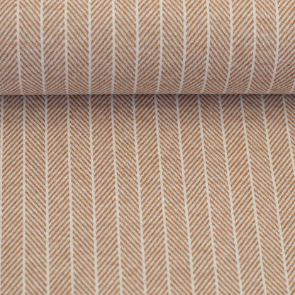 0,5m Jacquard-Jersey Streifen meliert ecru/hellbraun