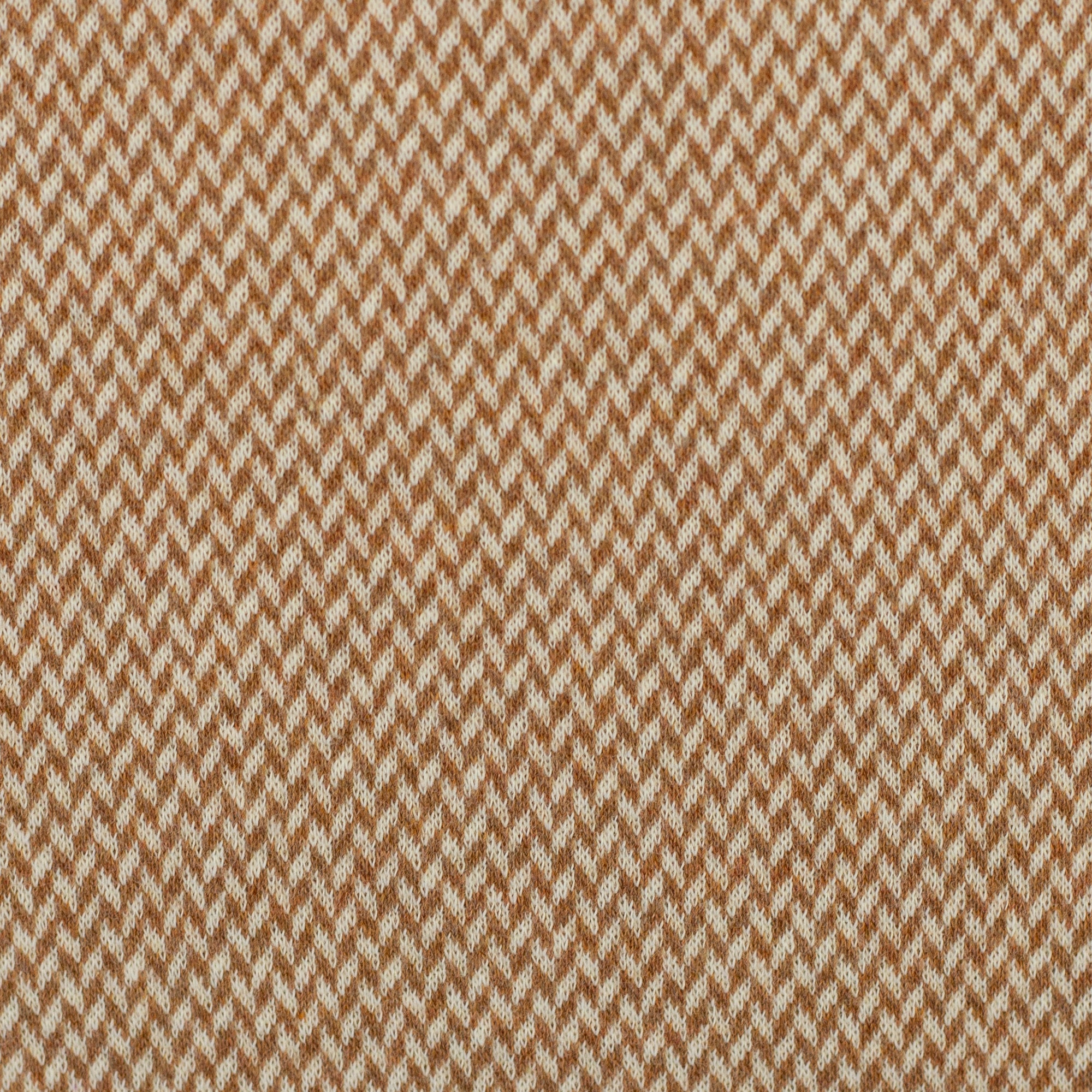 0,5m Jacquard-Jersey Chevron meliert ecru/hellbraun