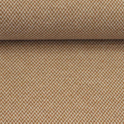 0,5m Jacquard-Jersey Chevron meliert ecru/hellbraun
