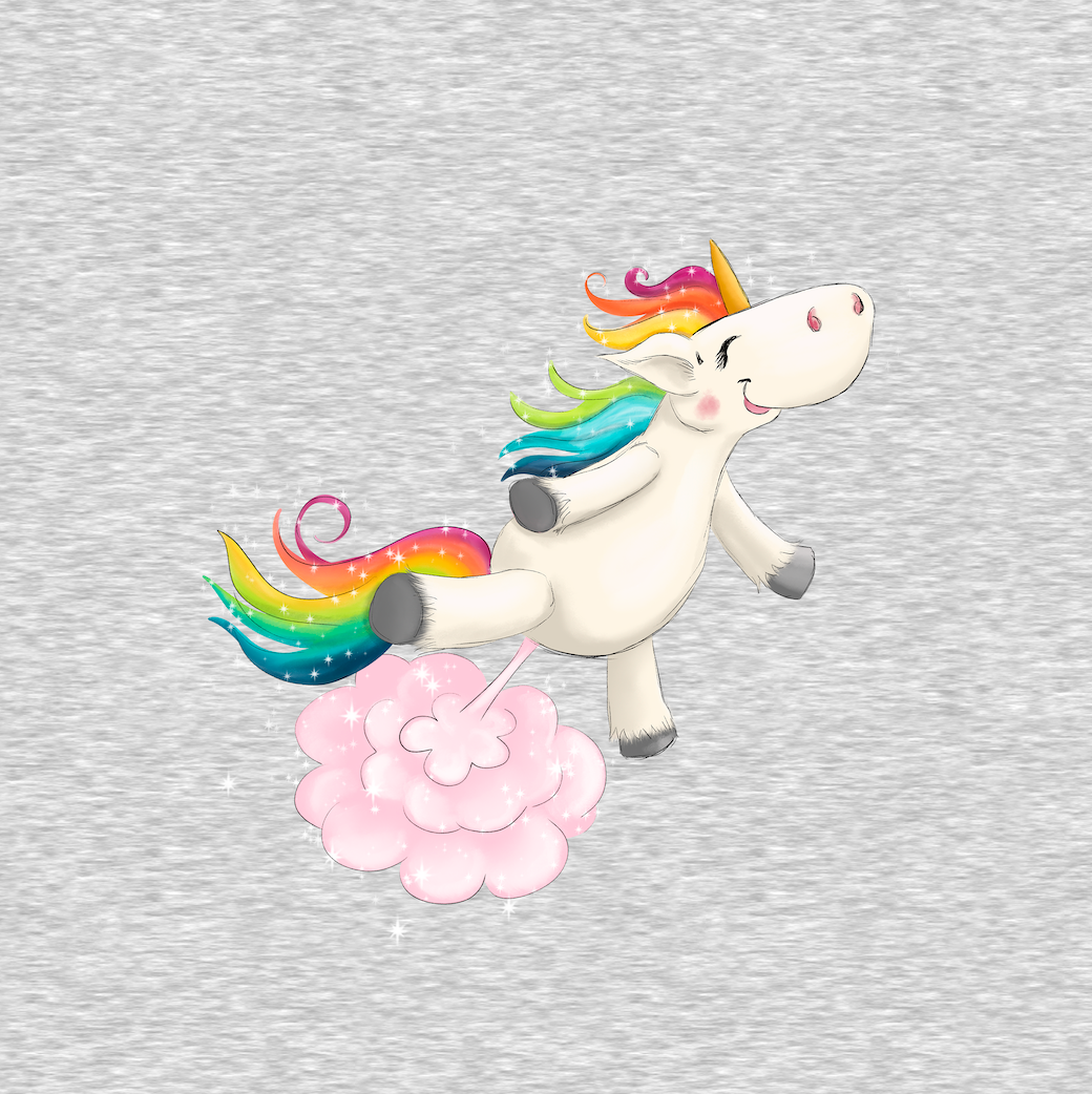 Bio-Jersey Glitzereinhorn graumeliert