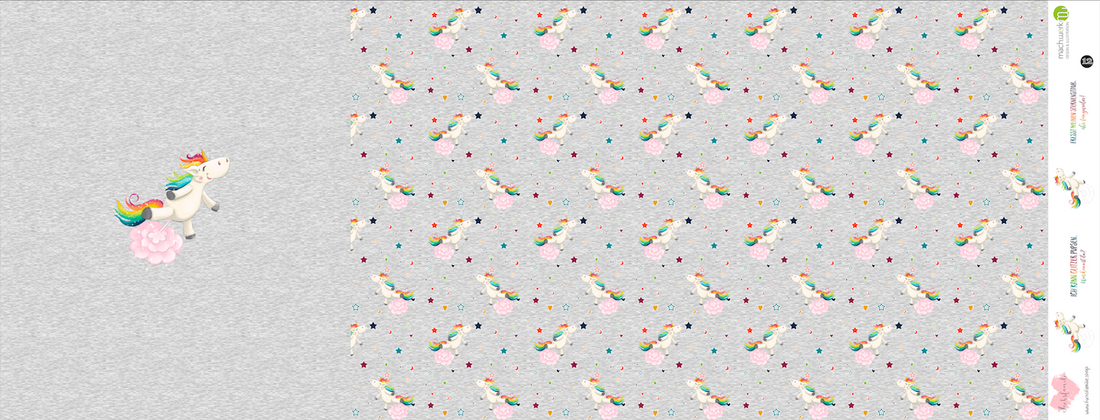 Bio-Jersey Glitzereinhorn graumeliert