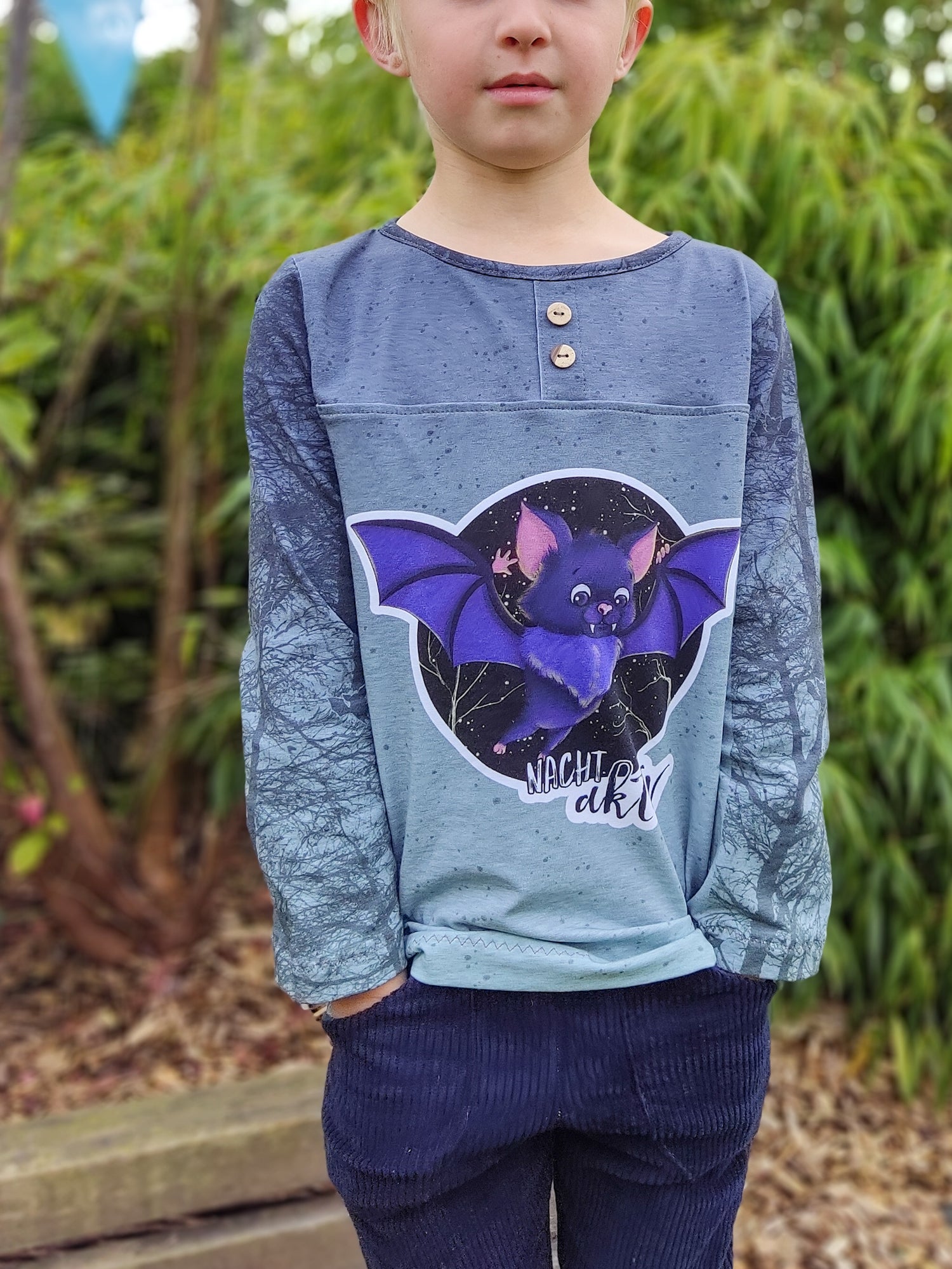 Bio-Jersey Fledermaus nachtaktiv Verlauf grau 