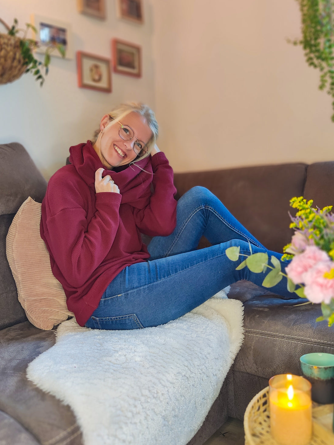 0,5m Strickliebe Ökotex bordeaux