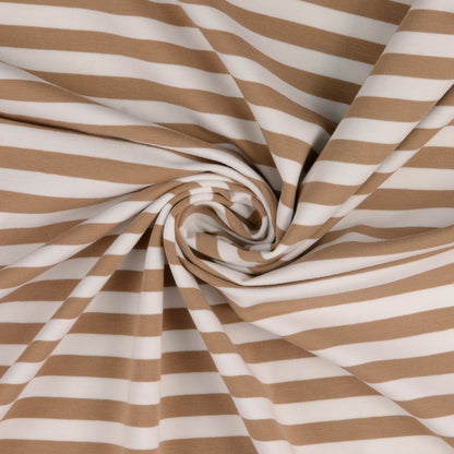 0,5m Sommersweat Stripes &quot;Mandy&quot; braun weiß