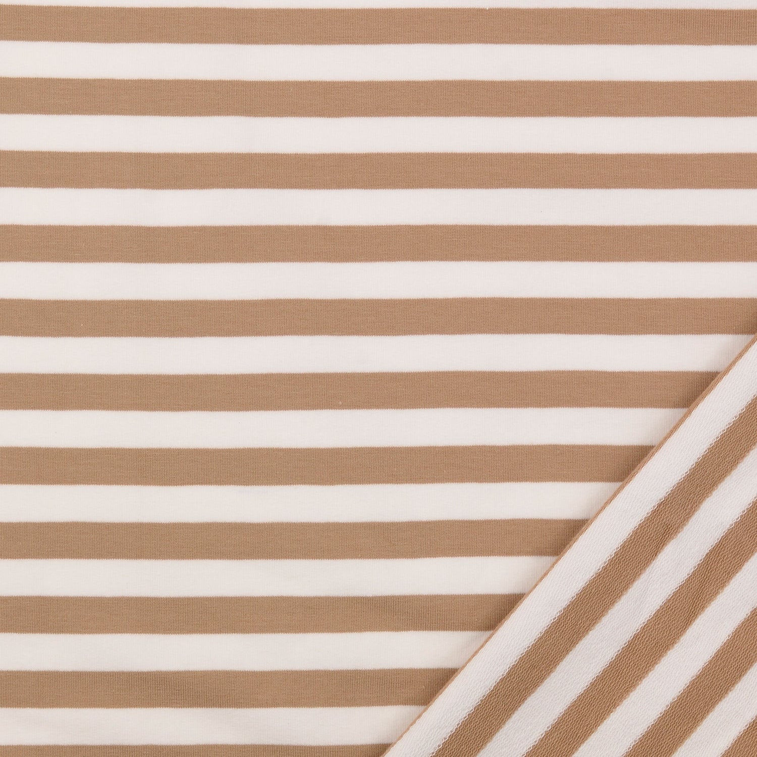 0,5m Sommersweat Stripes &quot;Mandy&quot; braun weiß