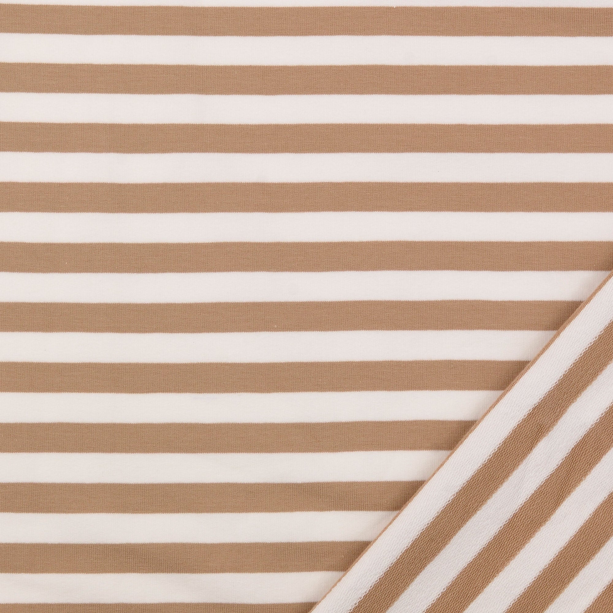 0,5m Sommersweat Stripes &quot;Mandy&quot; braun weiß
