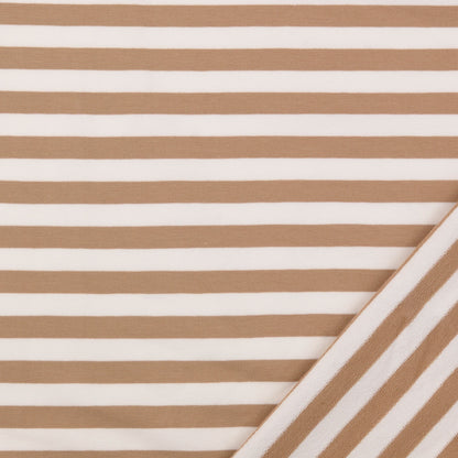 0,5m Sommersweat Stripes &quot;Mandy&quot; braun weiß