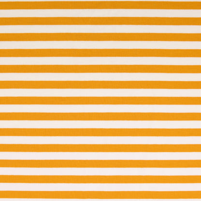 0,5m Sommersweat Stripes &quot;Mandy&quot; senf weiß