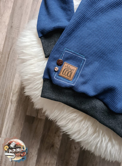 0,5m Ökotex 100 - Waffel-Jersey blue