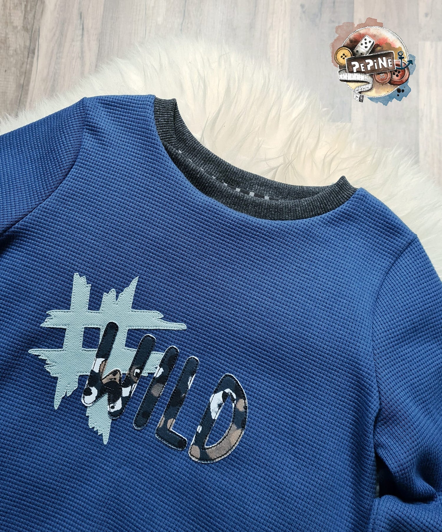 0,5m Ökotex 100 - Waffel-Jersey blue