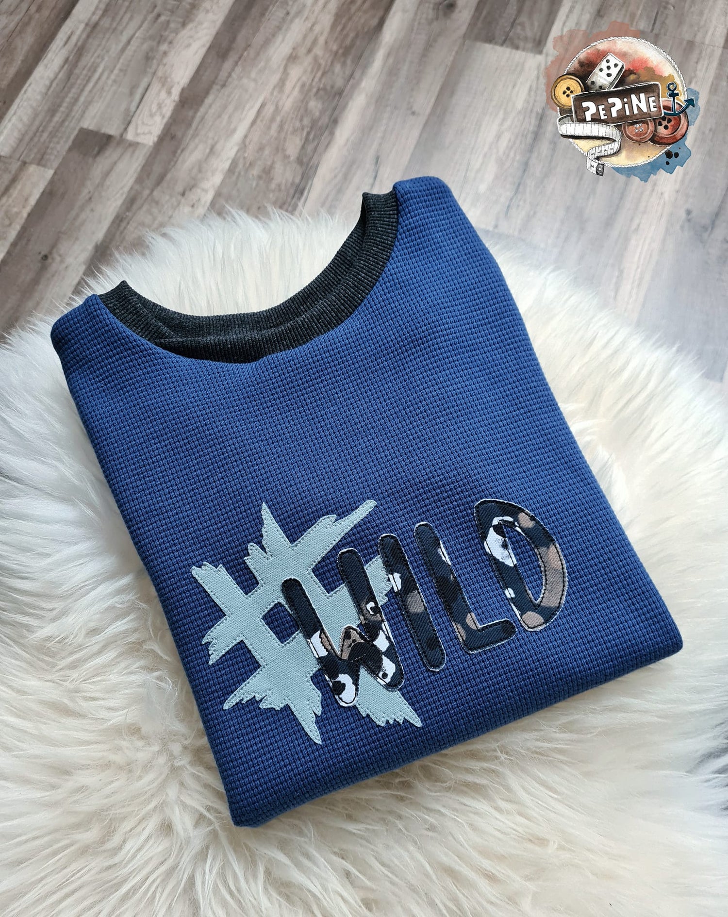 0,5m Ökotex 100 - Waffel-Jersey blue