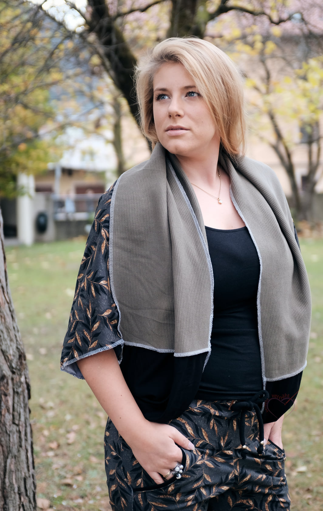 0,5m Ökotex 100 - Waffel-Jersey olive