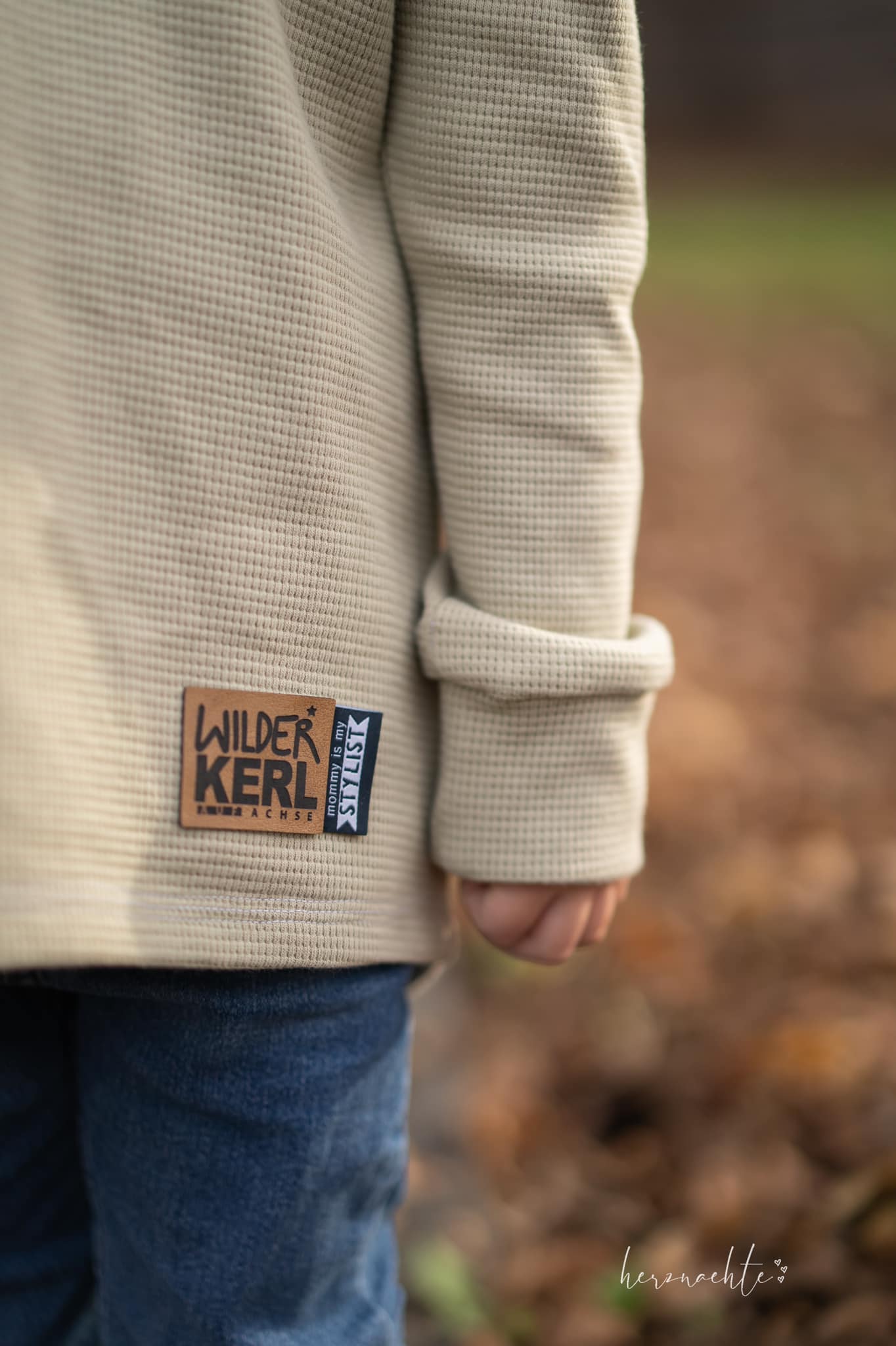 0,5m Ökotex 100 - Waffel-Jersey mud