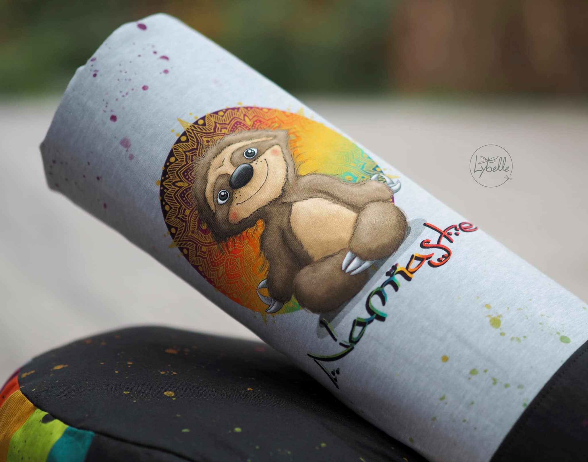 Bio-Sommersweat Faultier Namaste hellgrau meliert 