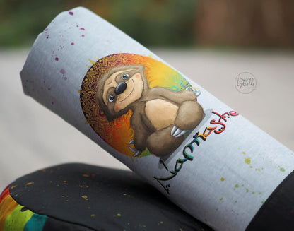 Bio-Sommersweat Faultier Namaste hellgrau meliert 