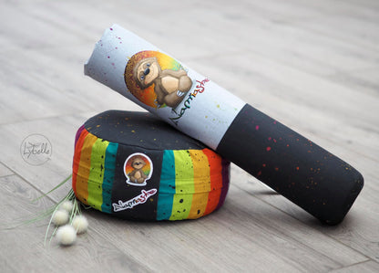 Bio-Sommersweat Faultier Namaste hellgrau meliert 