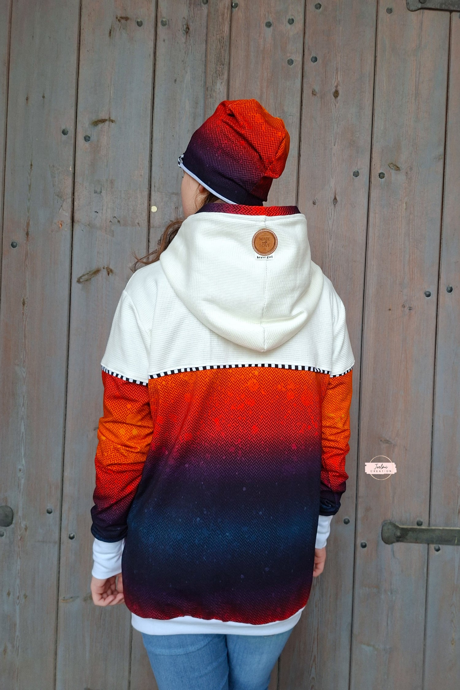 0,5m Bio-Sommersweat Fischgrät Dirty Herringbone gradient sunset 03