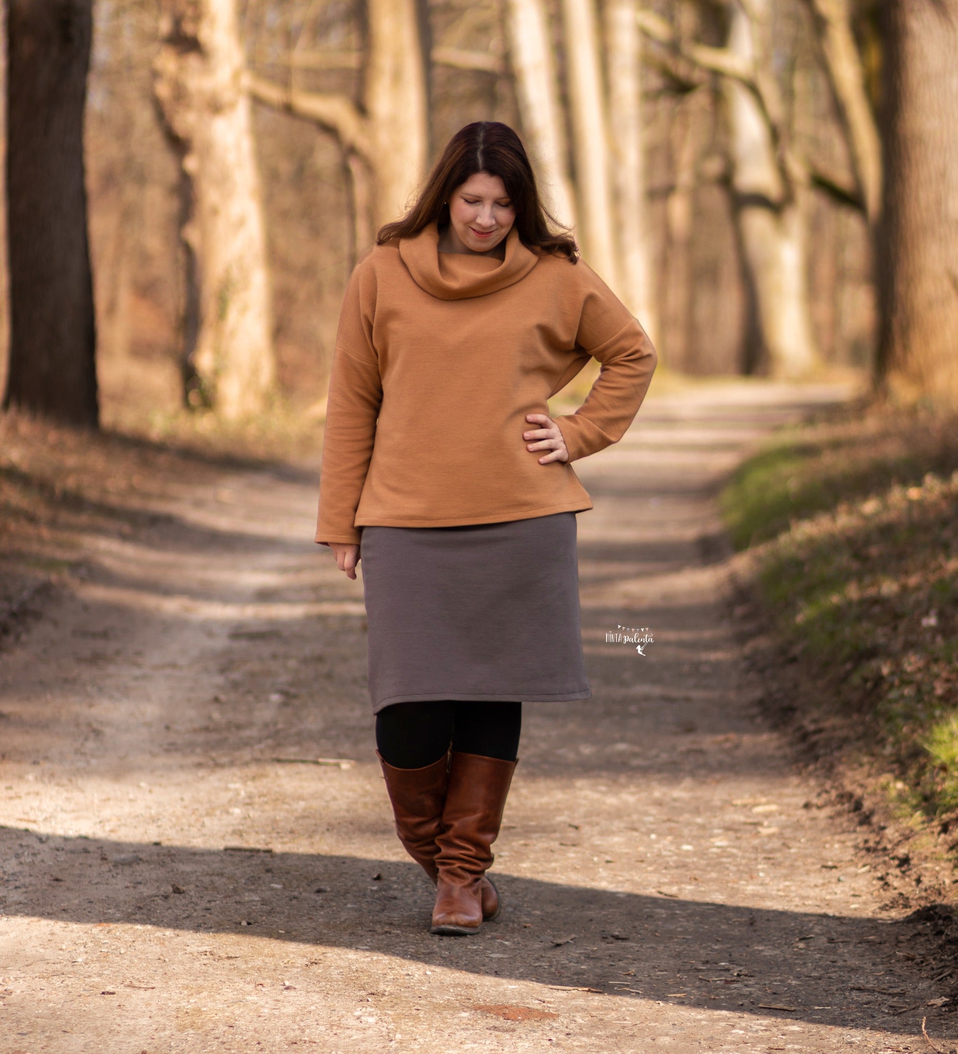 0,5m Ökotex 100 - Ripp-Jersey dusty brown