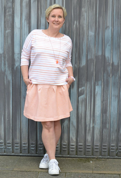 0,5m Bio-Sommersweat Little Fox Punkte peach