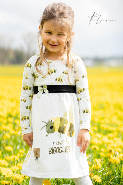 Bio-Jersey Flottes Bienchen cream – Rapport ca. 60cm (+/- 5cm)