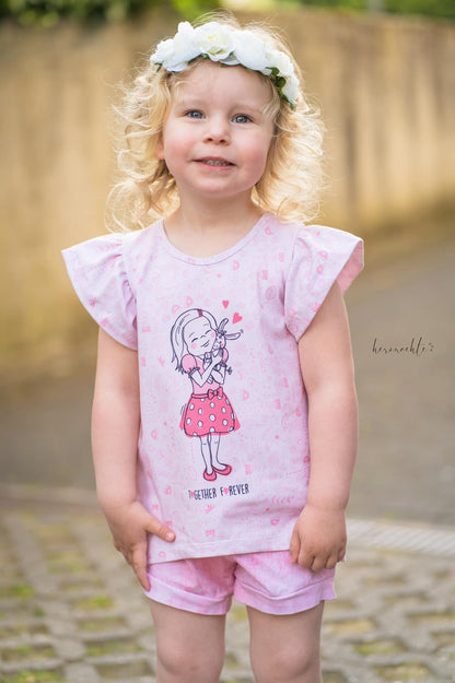 Bio-Jersey Together Forever rosa - Rapport ca. 65-70cm lang