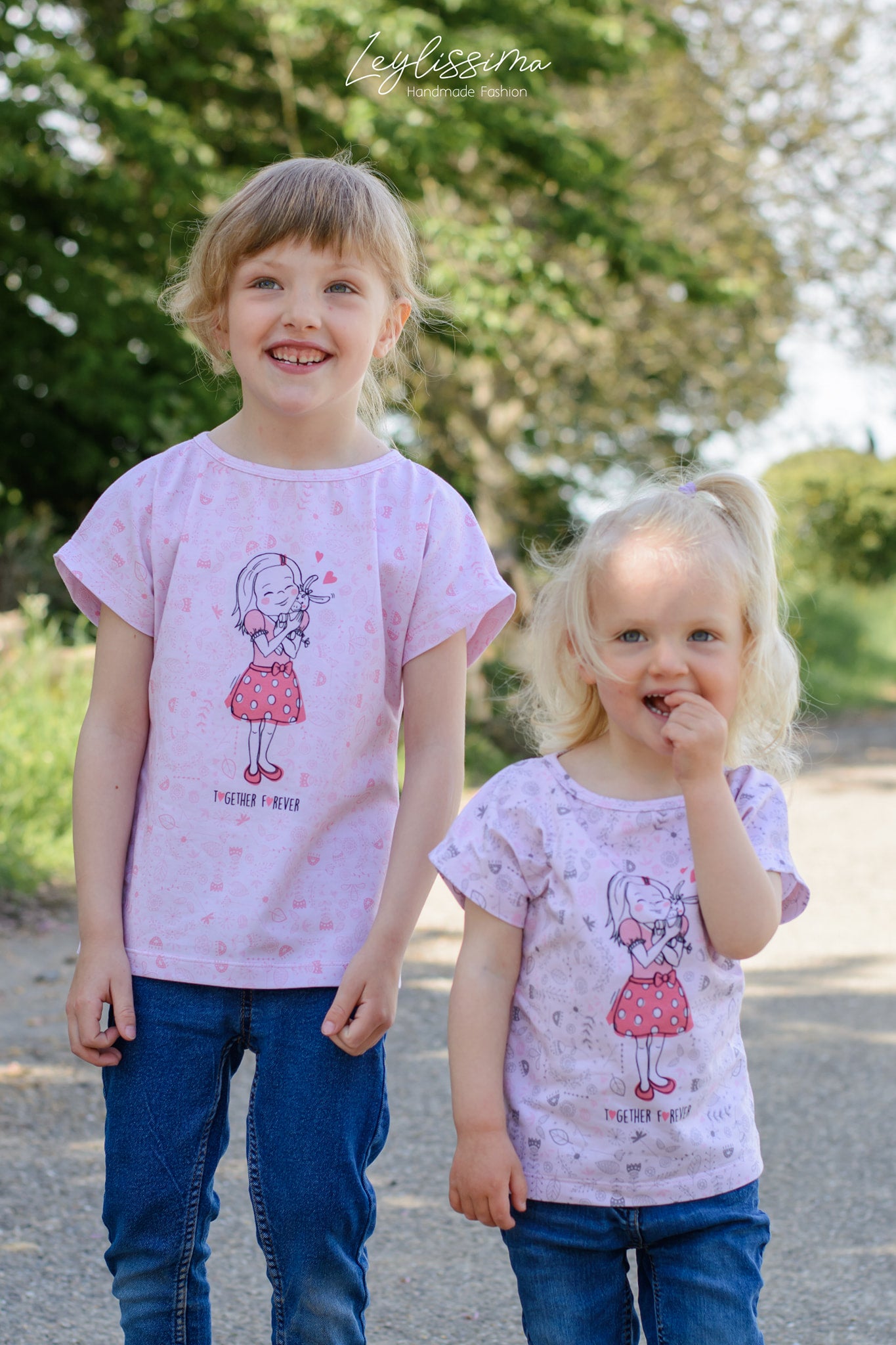 Bio-Jersey Together Forever rosa - Rapport ca. 65-70cm lang