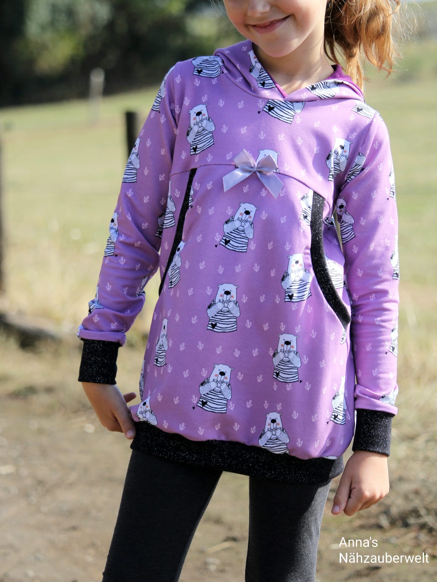 0,5m Bio-Sommersweat Zitronenbär mauve 