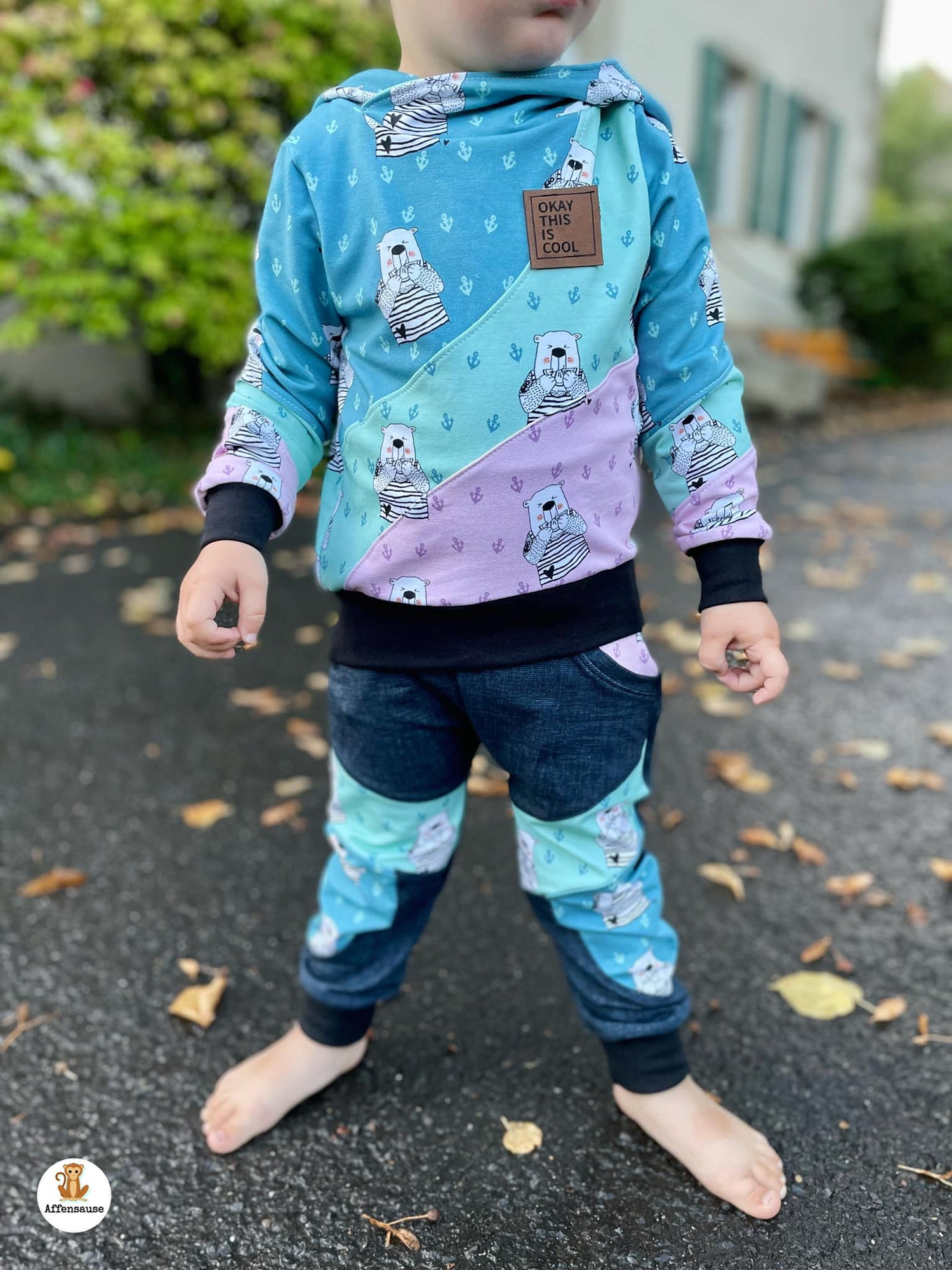 0,5m Bio-Sommersweat Zitronenbär mauve 