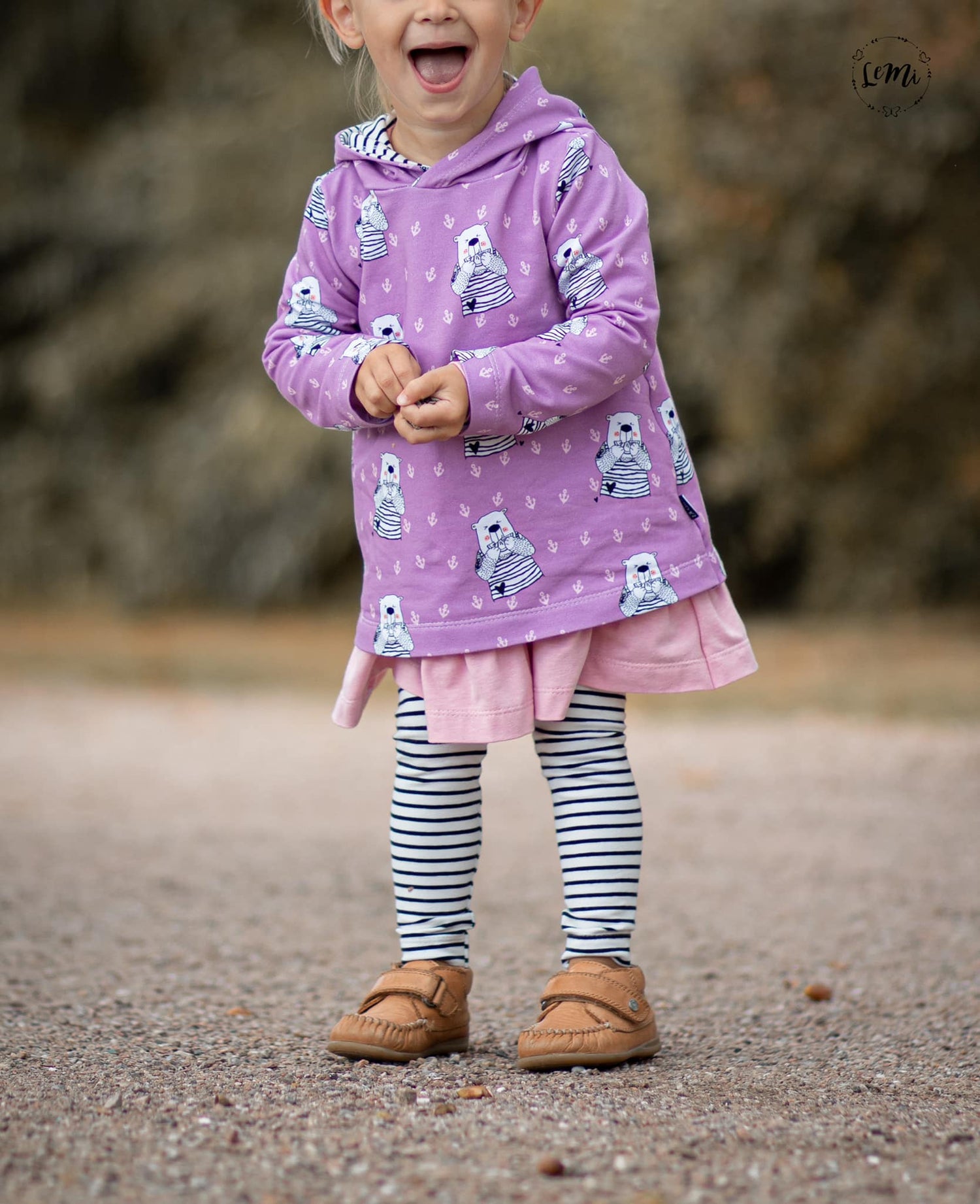 0,5m Bio-Sommersweat Zitronenbär mauve 