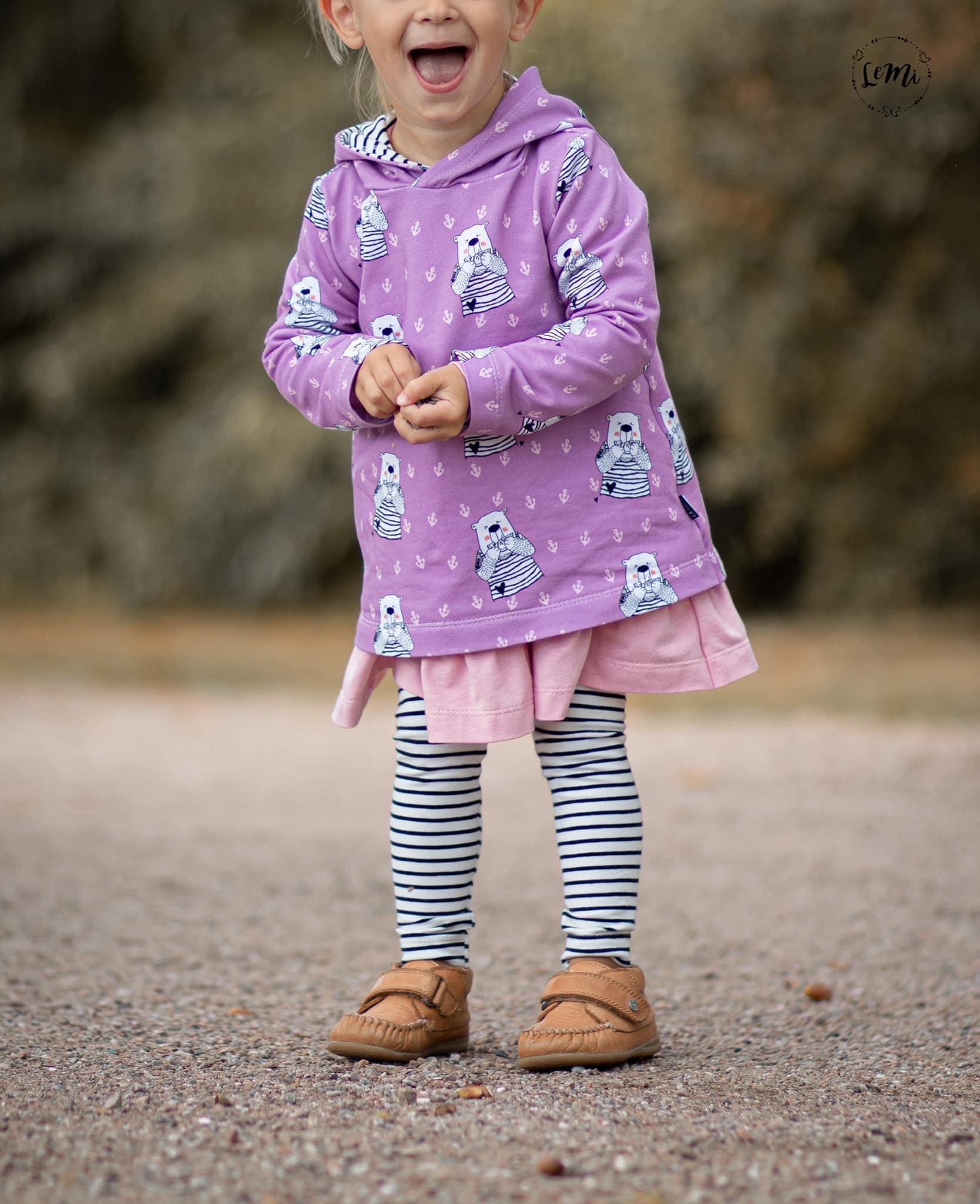 0,5m Bio-Sommersweat Zitronenbär mauve 