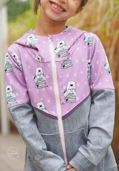 0,5m Bio-Sommersweat Zitronenbär mauve 