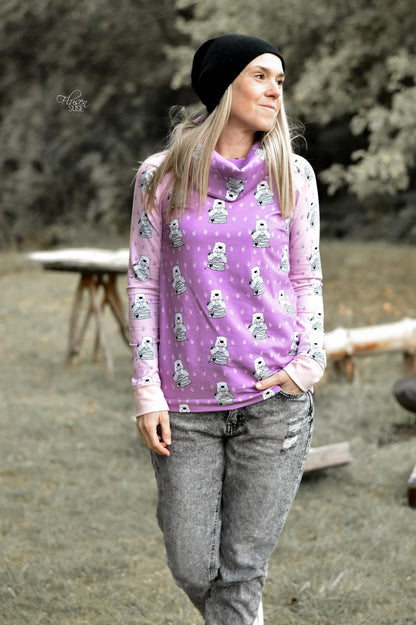 0,5m Bio-Sommersweat Zitronenbär mauve 