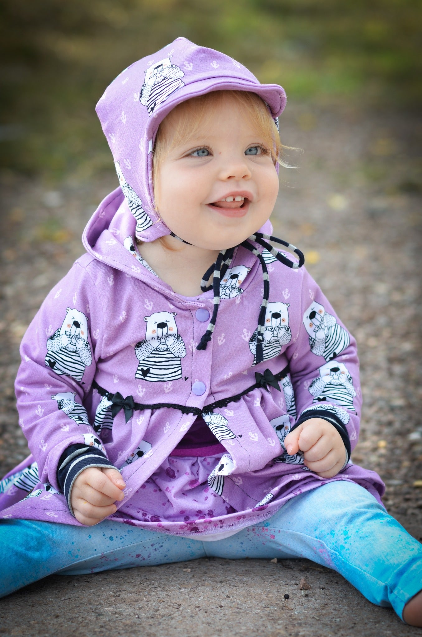 0,5m Bio-Sommersweat Zitronenbär mauve 