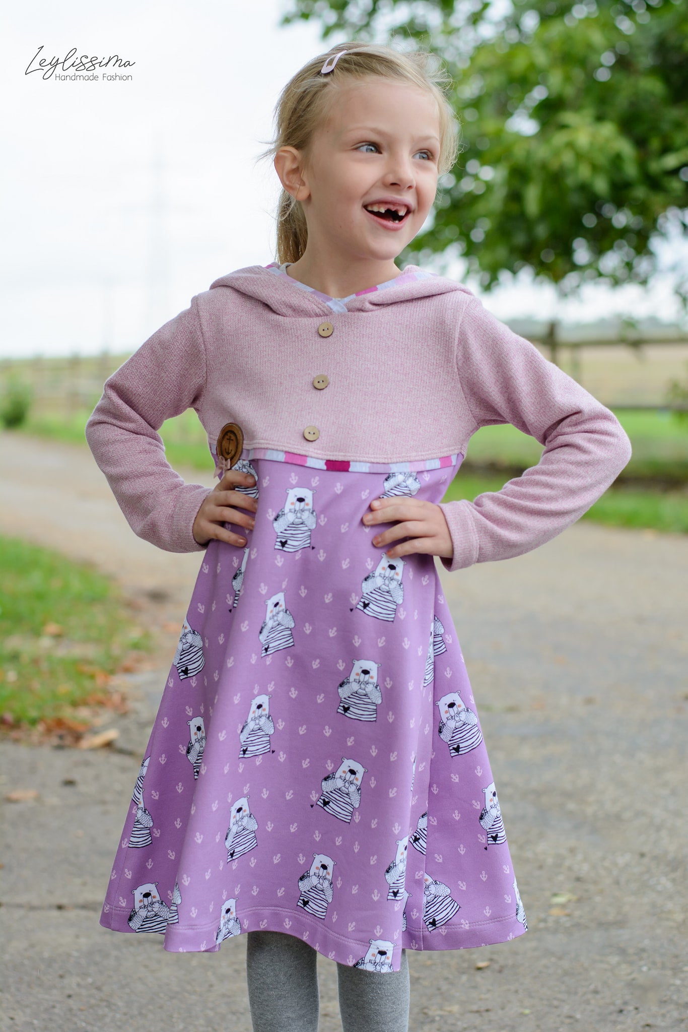 0,5m Bio-Sommersweat Zitronenbär mauve 