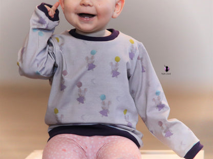0,5m Bio-Jersey Kleine Maus mit Kleid Allover