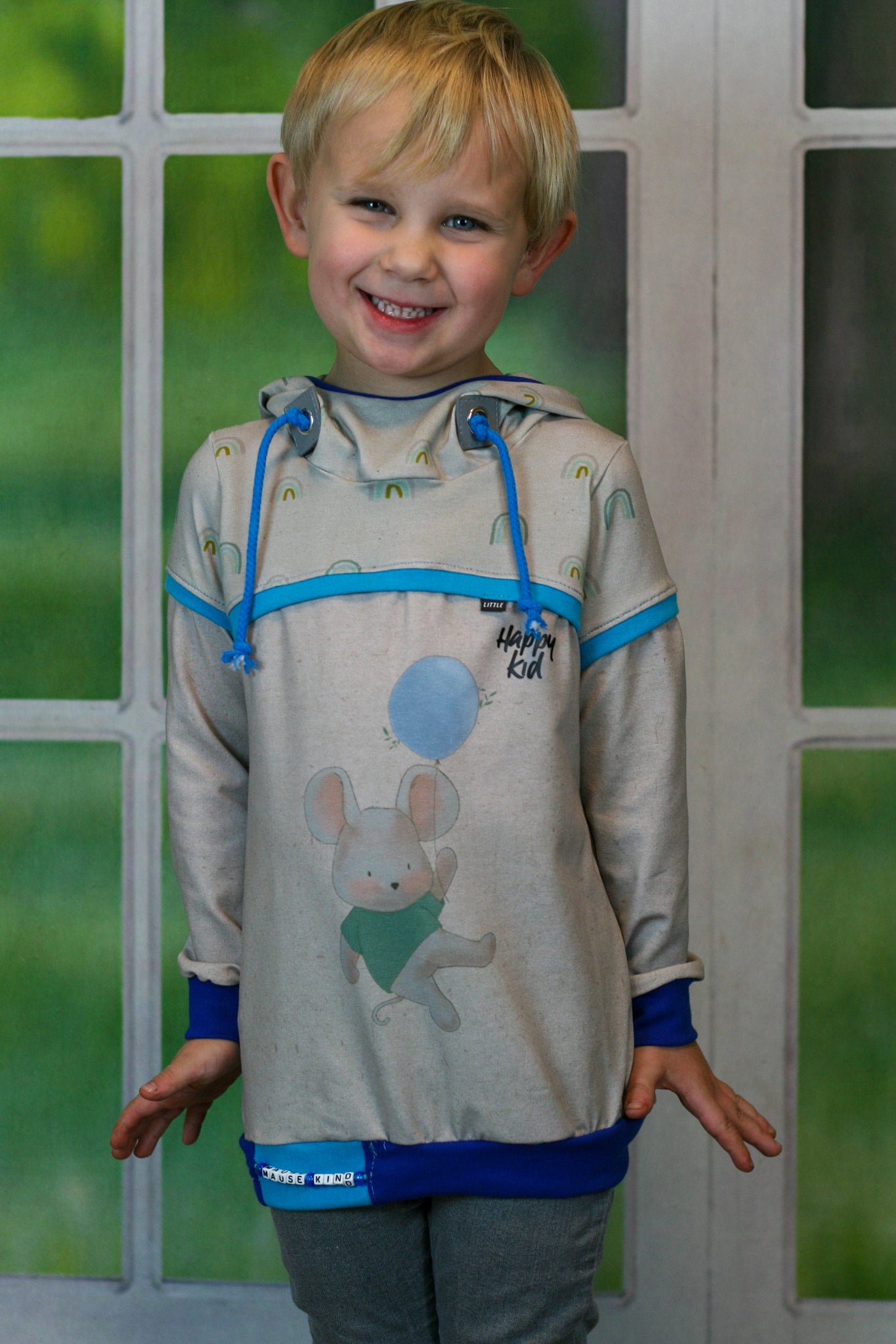 Bio-Jersey Kleine Maus mit T-Shirt – Rapport ca. 55-60 cm lang