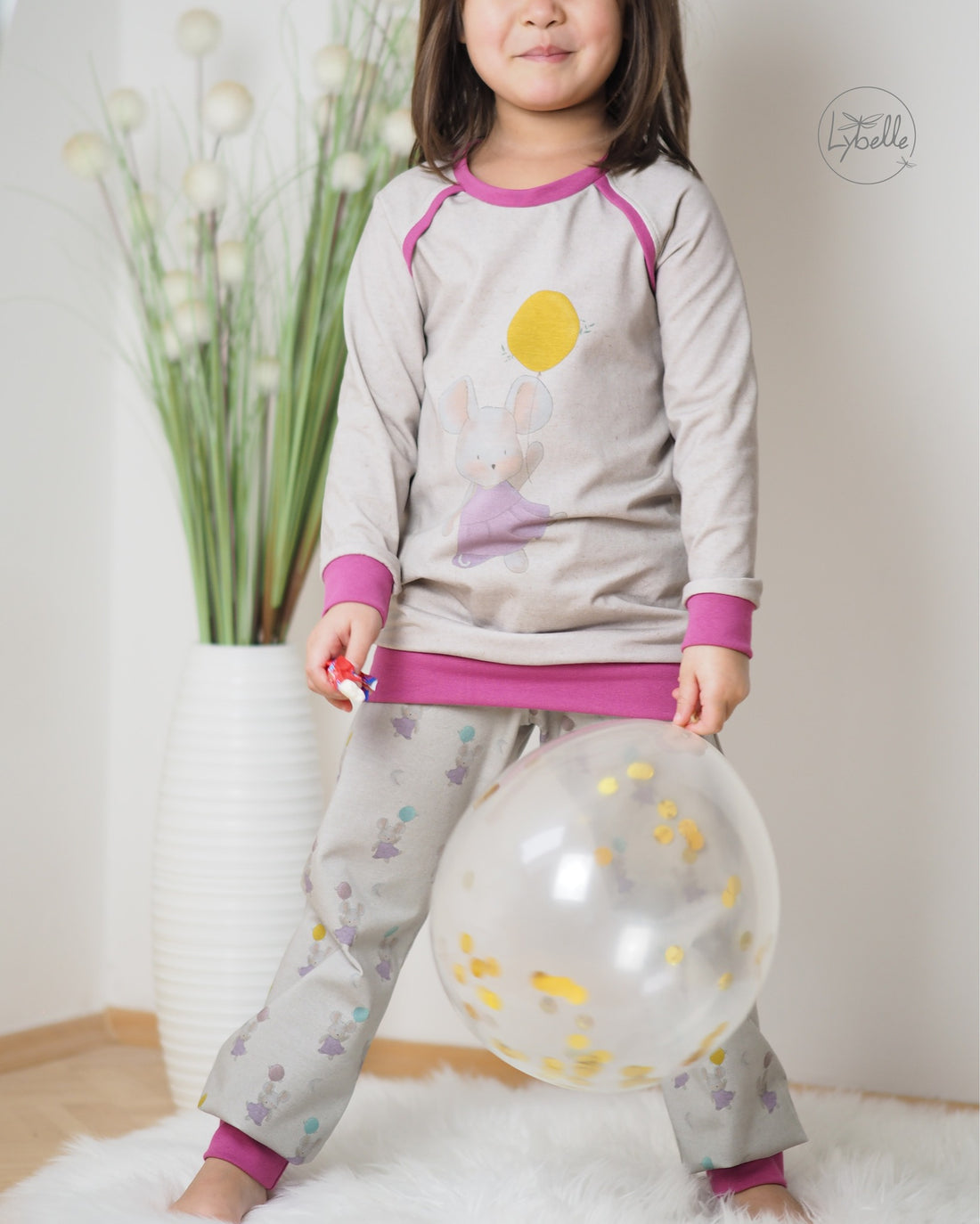 Bio-Jersey Kleine Maus mit Kleid – Rapport ca. 55-60 cm lang
