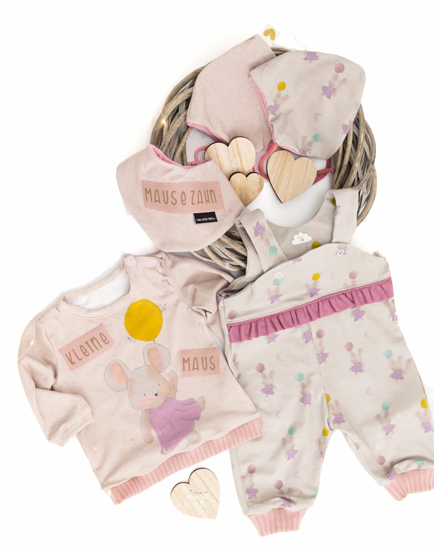 Bio-Jersey Kleine Maus mit Kleid – Rapport ca. 55-60 cm lang