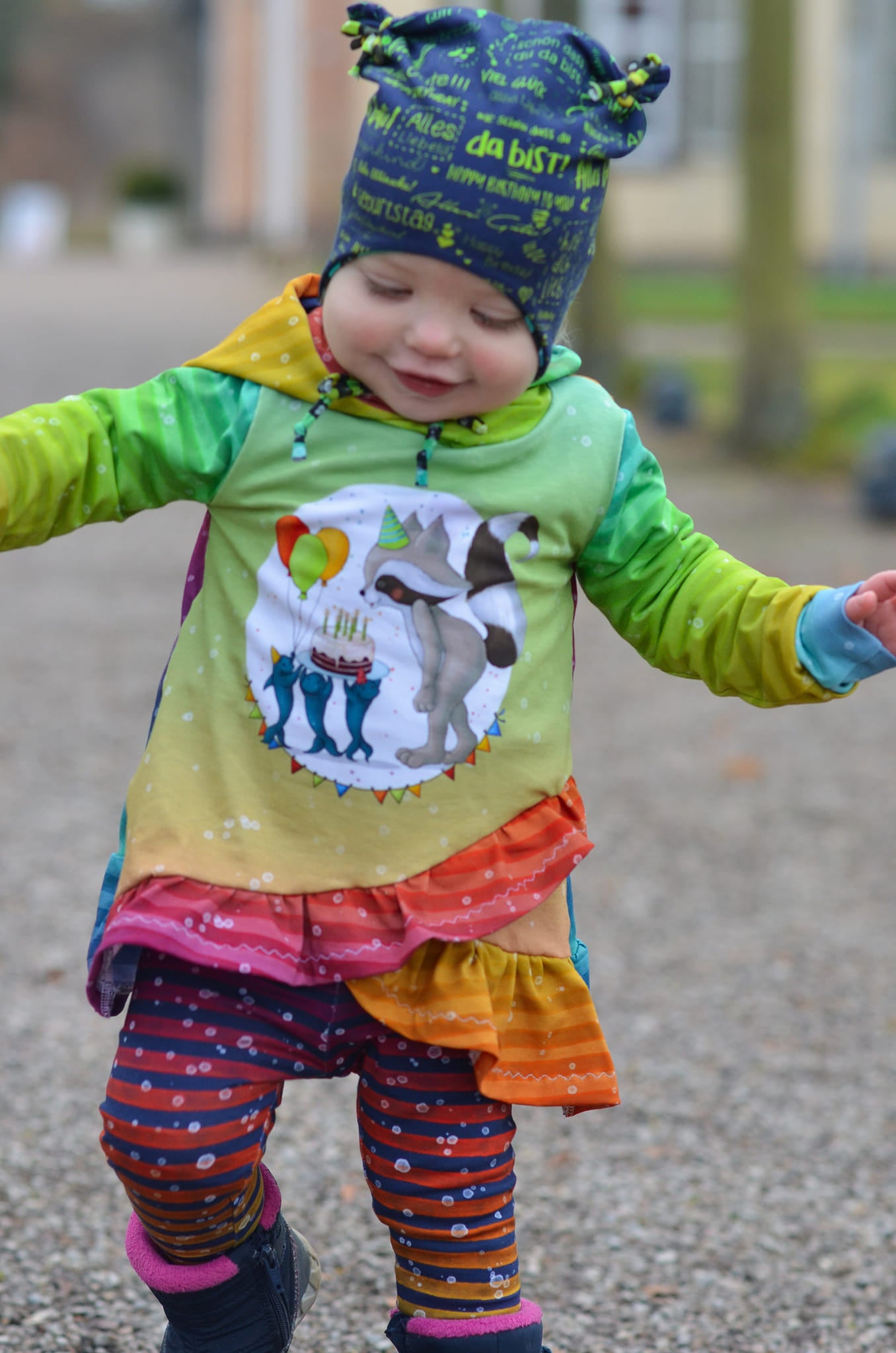 Bio-Jersey Charlie "Geburtstag" rainbow pastell 