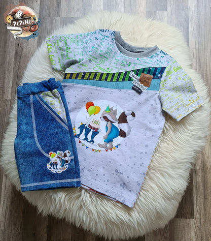 Bio-Jersey Charlie "Geburtstag" hellgrau rainbow 