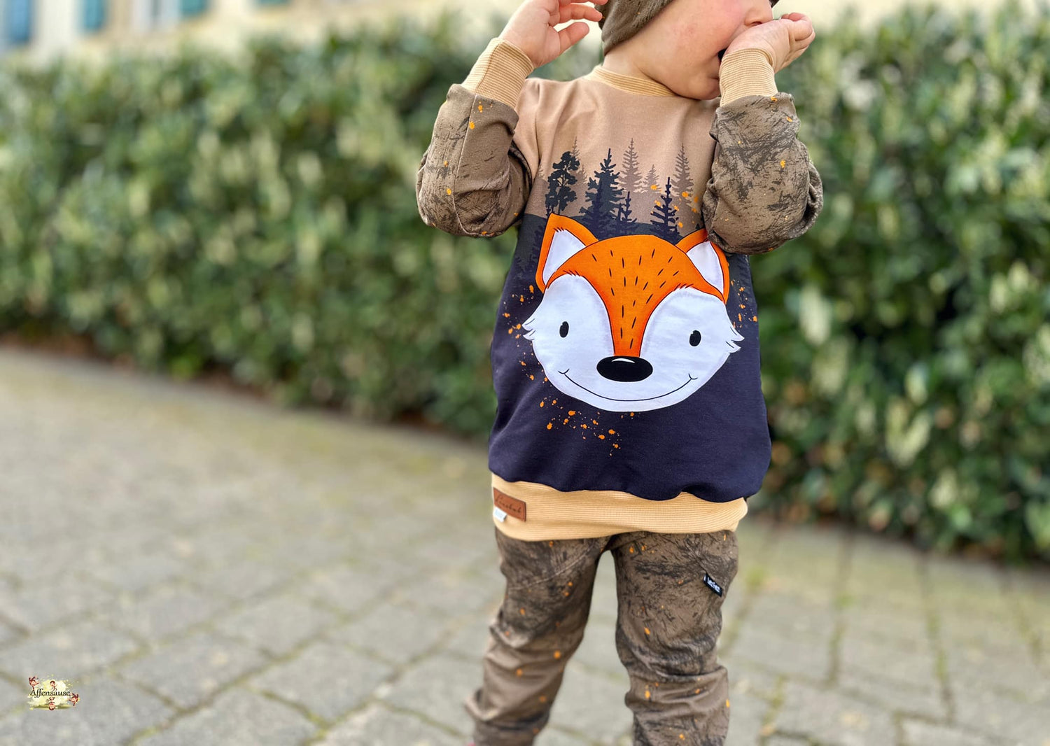 Bio-Sommersweat Limited Edition Waldfreunde Schlaufuchs braun - Rapport ca. 60-65cm lang