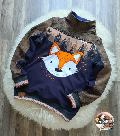 Bio-Sommersweat Limited Edition Waldfreunde Schlaufuchs braun - Rapport ca. 60-65cm lang