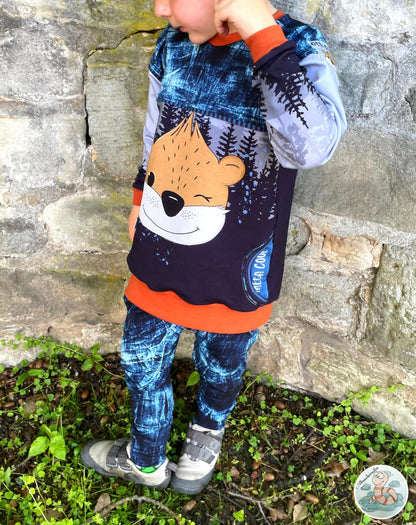 Bio-Sommersweat Limited Edition Waldfreunde Otti Otter grau - Rapport ca. 60-65cm lang