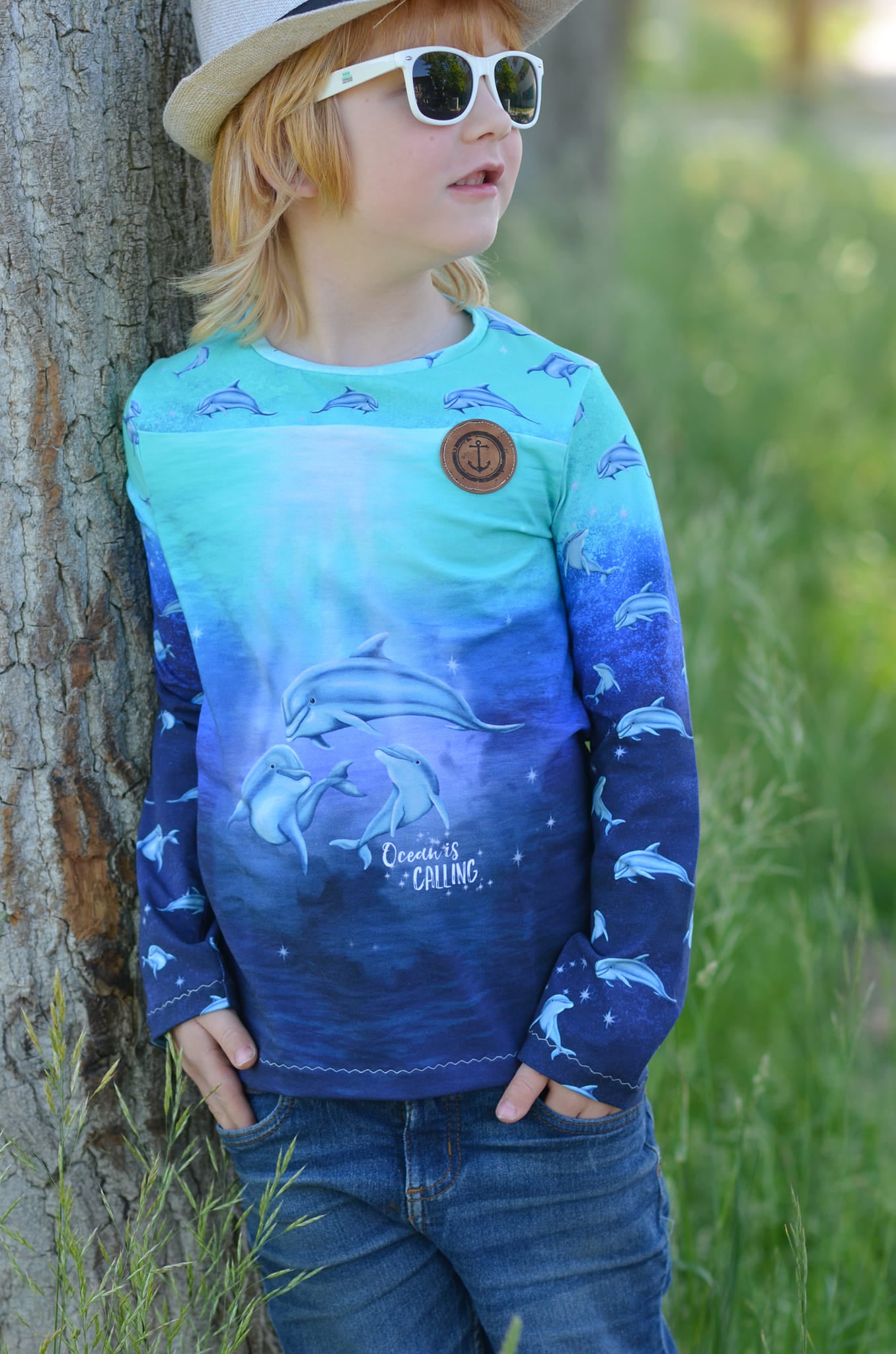 Bio-Jersey "Ocean is calling" Verlauf blau-türkis (
