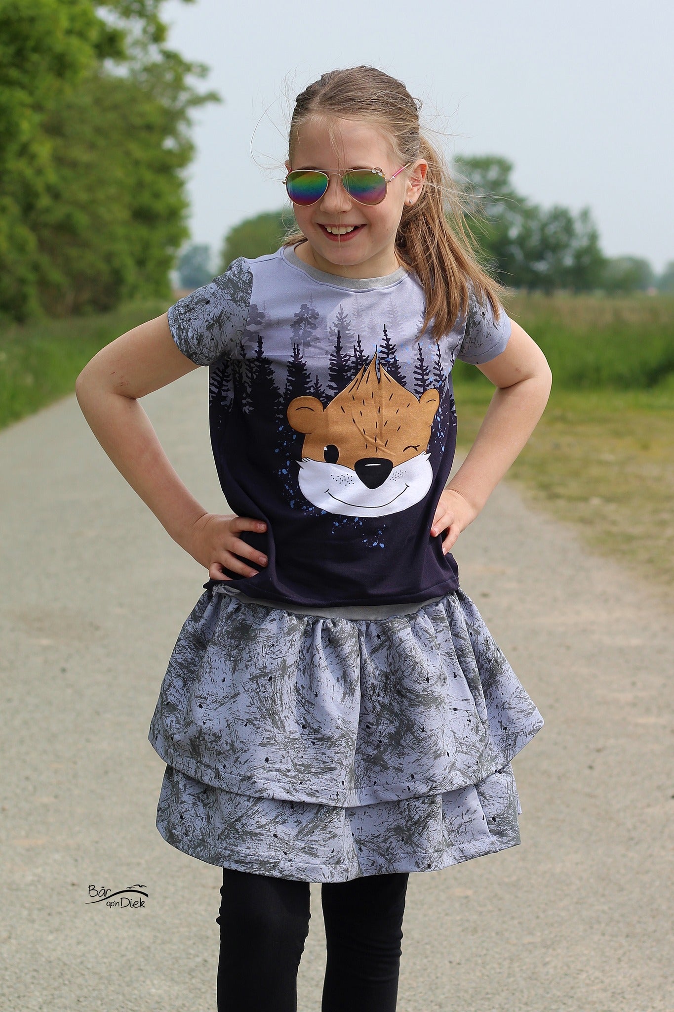 Bio-Sommersweat Limited Edition Waldfreunde Otti Otter grau - Rapport ca. 60-65cm lang