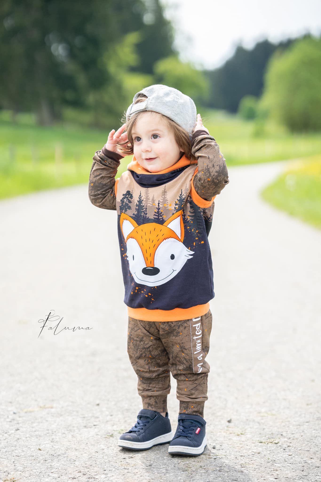 Bio-Sommersweat Limited Edition Waldfreunde Schlaufuchs braun - Rapport ca. 60-65cm lang