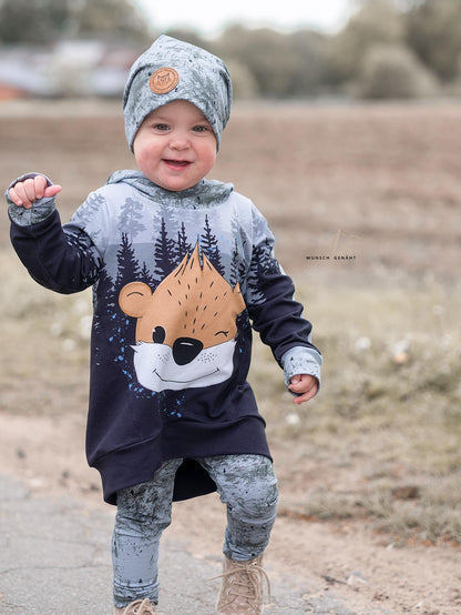 Bio-Sommersweat Limited Edition Waldfreunde Otti Otter grau - Rapport ca. 60-65cm lang